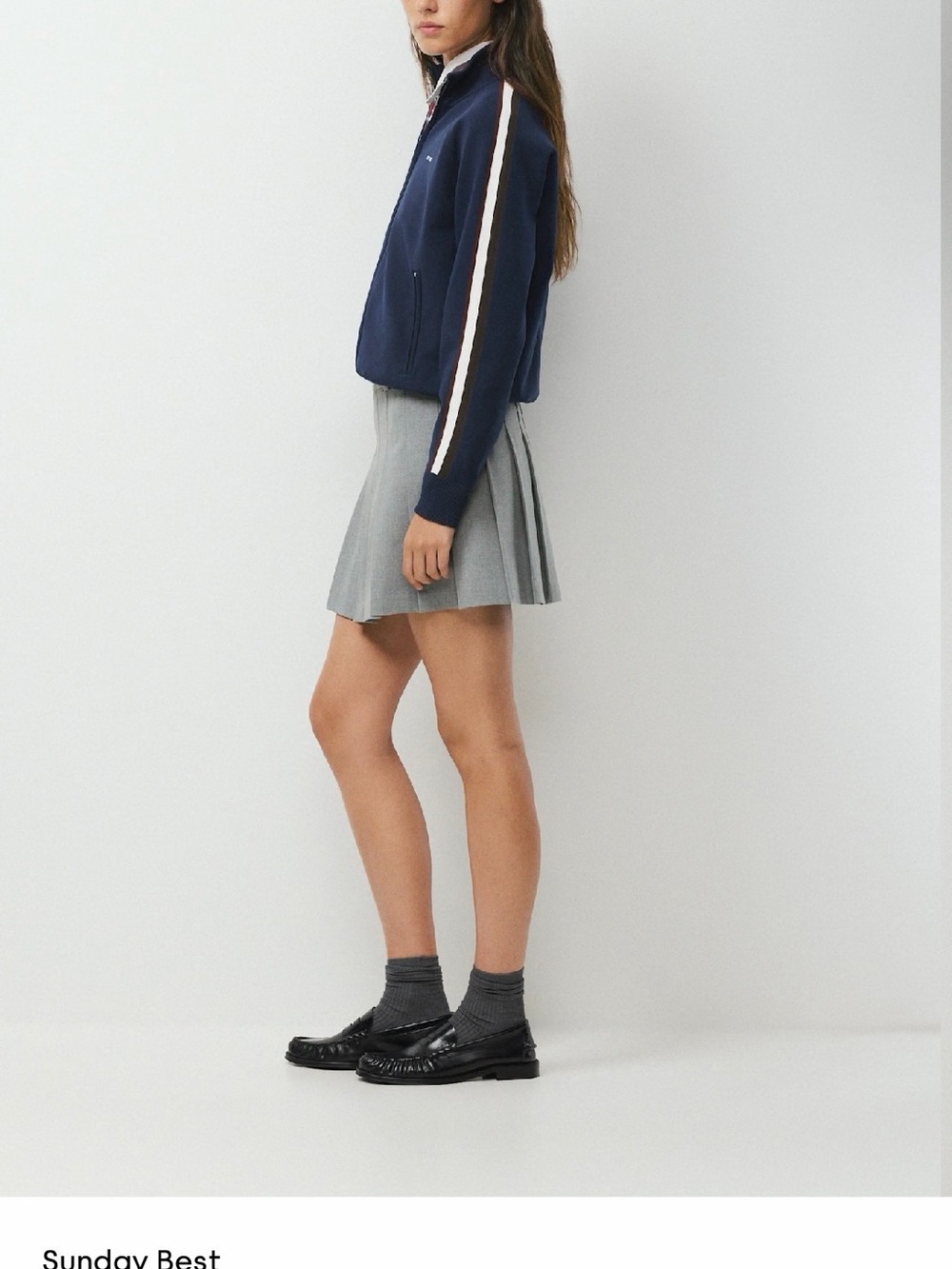 Sunday Best Dark Gray Pleated Micro Skirt Dark Academia Preppy Retro 90s